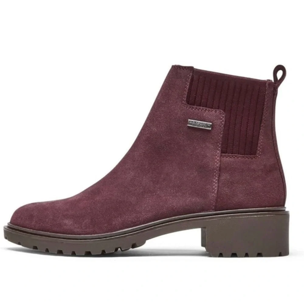 NEW Rockport Ryleigh Grace Waterproof Ankle‎ Boots Chelsea Style Plum Size 7 1/2